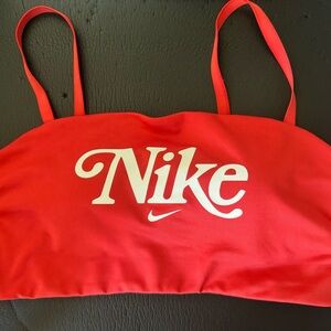 Nike Sportswear Track Red Logo Light Support Sports Bra